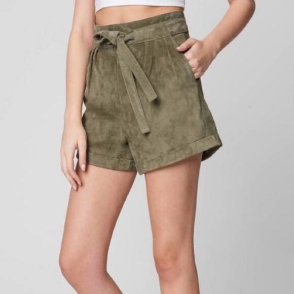 Blank NYC  Suede Paperbag High-Waist Short With Lining In Rosemary NEW Size 29 - Picture 1 of 6